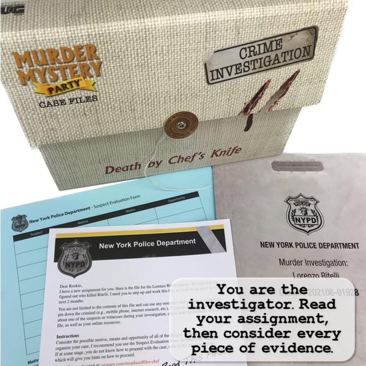 University Games Murder Mystery Case File A Chef's Knife, 33283, For age 12 years and over