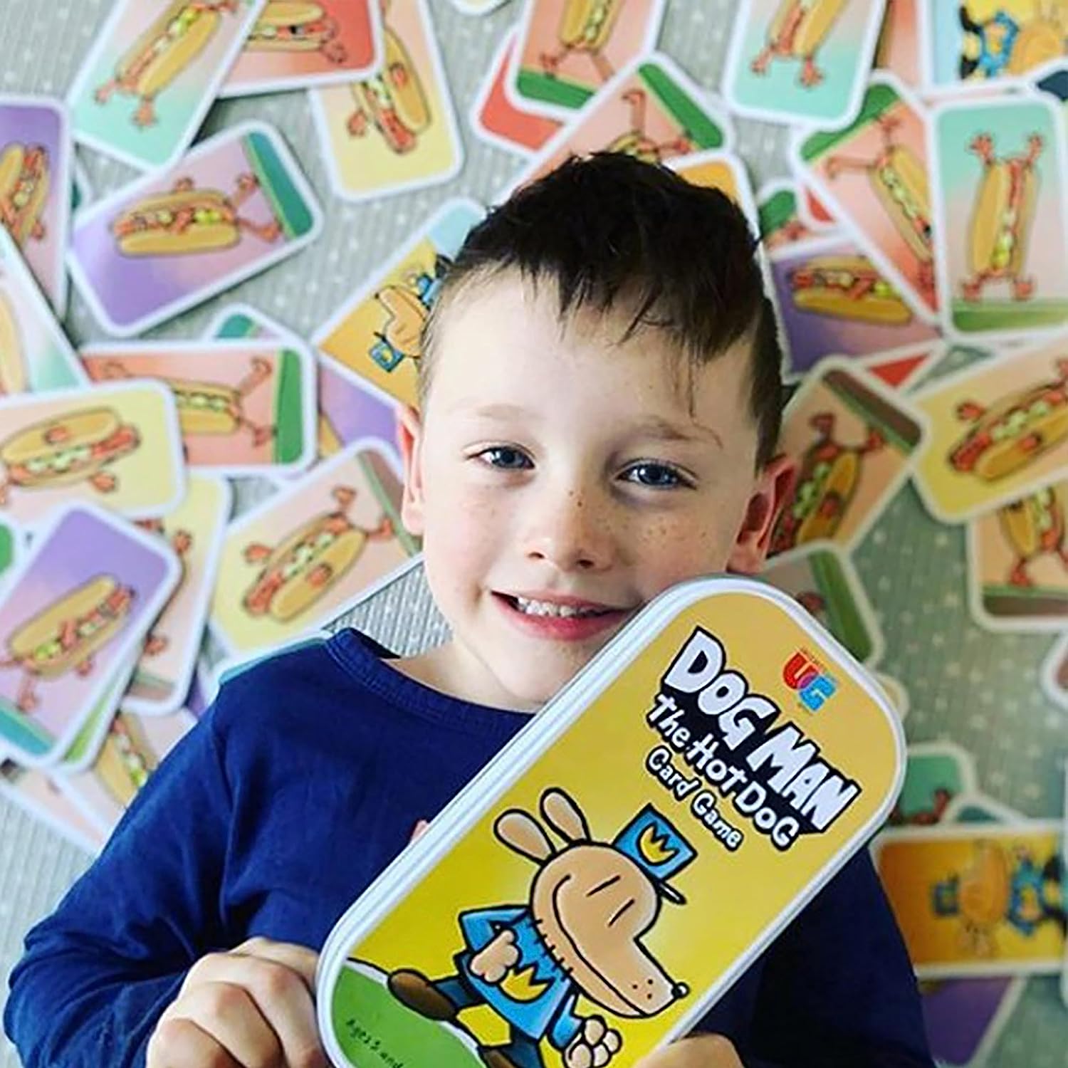 University Games Dog Man The Hot Dog Card Game | 2-4 Players, Yellow, One Size,07011
