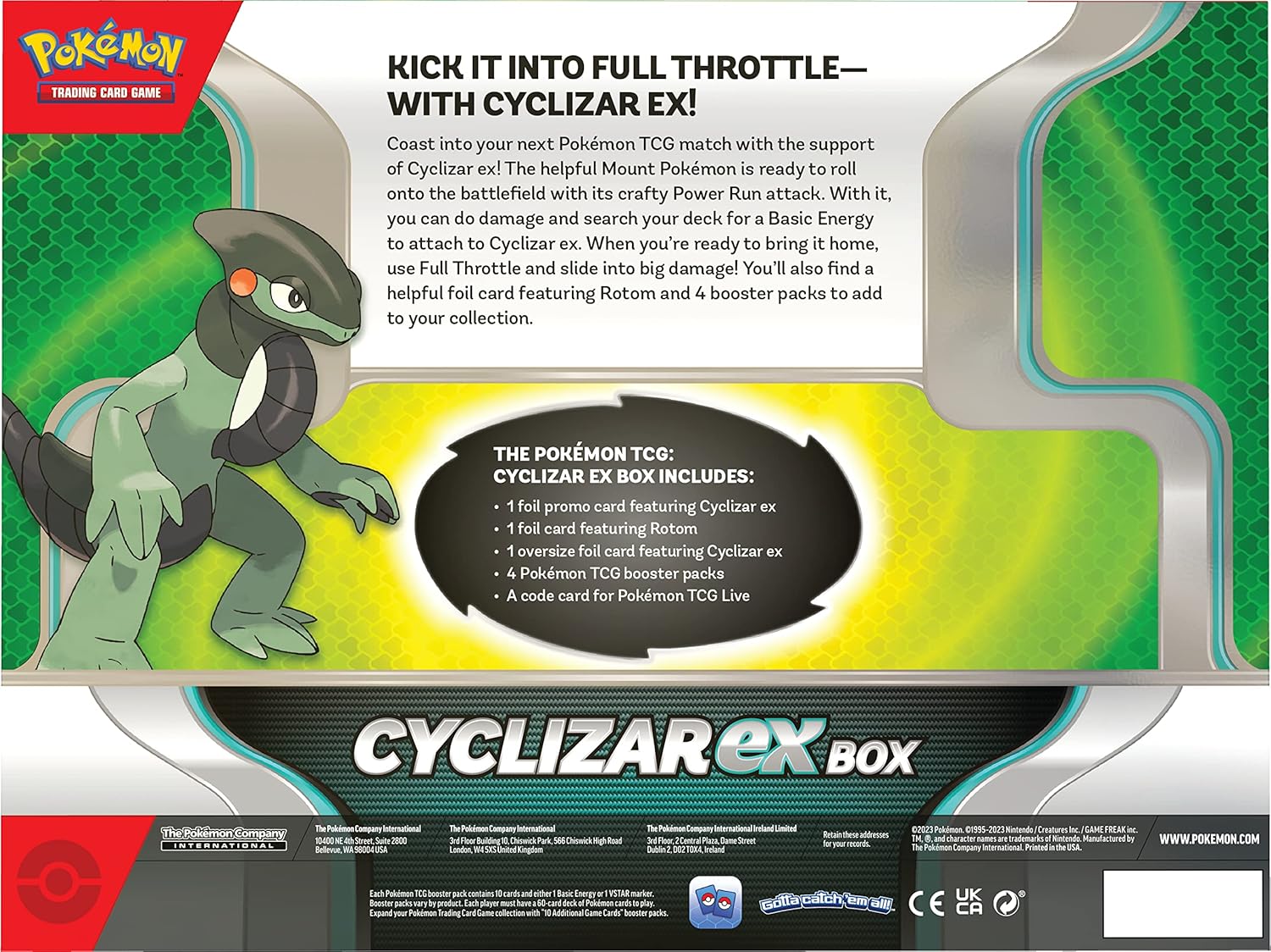 Pokémon TCG: Cyclizar ex Box (2 Foil Promo Cards, 1 Foil Oversize Card & 4 Booster Packs)