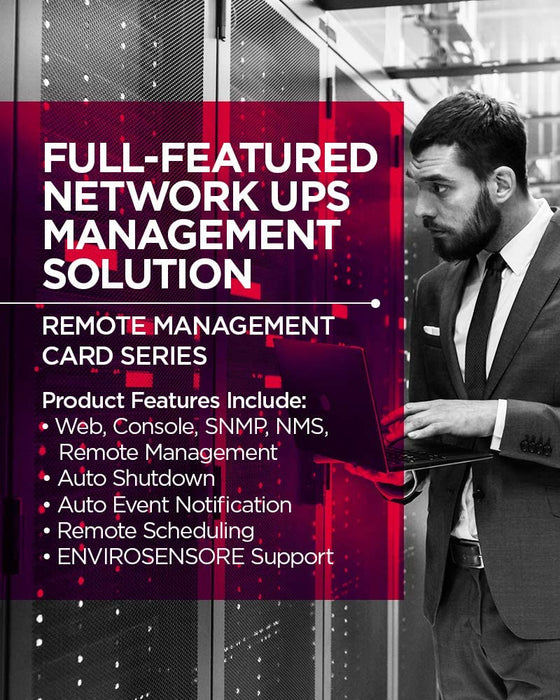 CyberPower Systems RMCARD205 Netzwerkkarte Fuer SNMP Slot - Kompatibel zu OR und PR Serie, Zwei Anschluesse: Netzwerk und Environment Senso, Schwarz