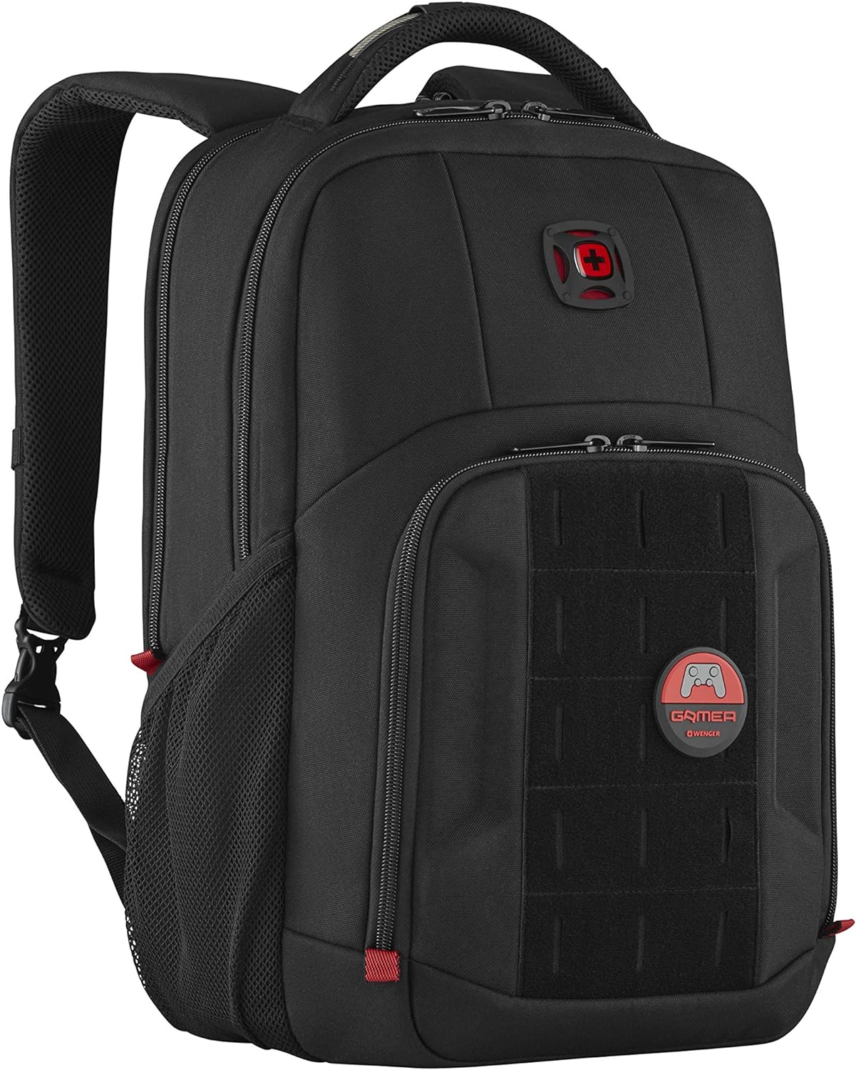 Wenger Premium PlayerMode 15.6 inch Laptop Backpack - Water-Resistant, Shockproof Notebook Bag with Protective Sleeve, Organizer Pockets, Padded Shoulder Straps - Ideal for Travel, Business (Black