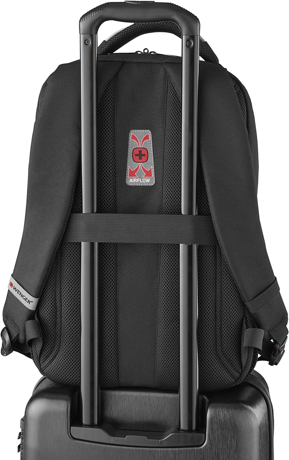 Wenger Premium PlayerMode 15.6 inch Laptop Backpack - Water-Resistant, Shockproof Notebook Bag with Protective Sleeve, Organizer Pockets, Padded Shoulder Straps - Ideal for Travel, Business (Black