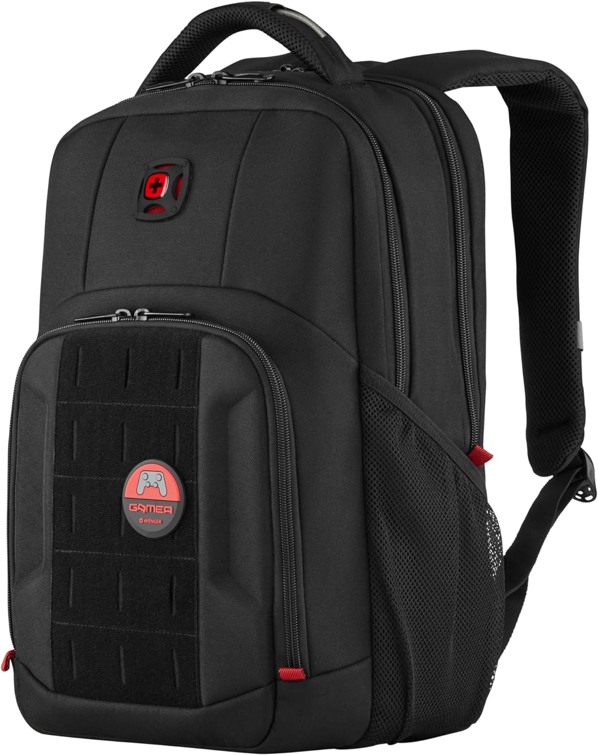 Wenger Premium PlayerMode 15.6 inch Laptop Backpack - Water-Resistant, Shockproof Notebook Bag with Protective Sleeve, Organizer Pockets, Padded Shoulder Straps - Ideal for Travel, Business (Black