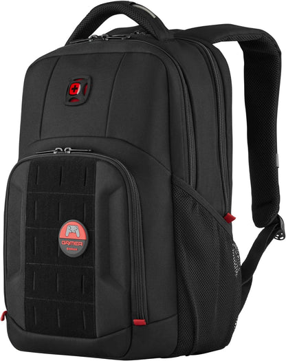 Wenger Premium PlayerMode 15.6 inch Laptop Backpack - Water-Resistant, Shockproof Notebook Bag with Protective Sleeve, Organizer Pockets, Padded Shoulder Straps - Ideal for Travel, Business (Black