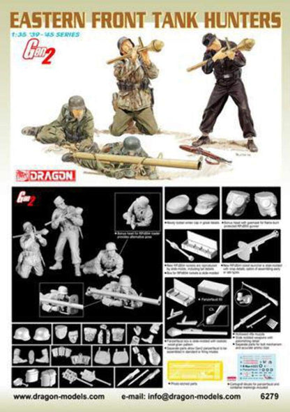Dragon 1/35 German Eastern Front Tank Hunters (Gen 2) Military Figures Model Kit