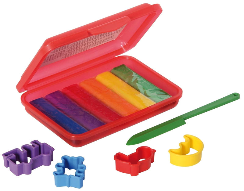 Kneedwas met bijenwas - 6 kleuren - 4 vormpjes - mesje