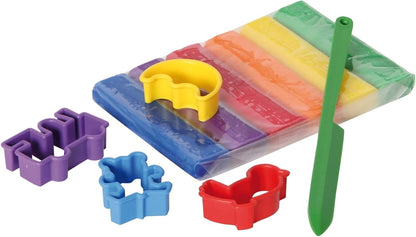 Kneedwas met bijenwas - 6 kleuren - 4 vormpjes - mesje