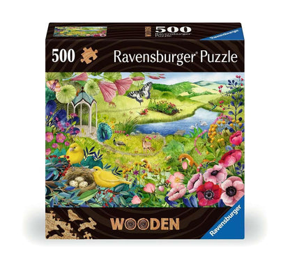 Ravensburger Wooden Jigsaw Puzzle for Adults and Kids Age 14 Years Up - Wildlife Garden 500 Pieces