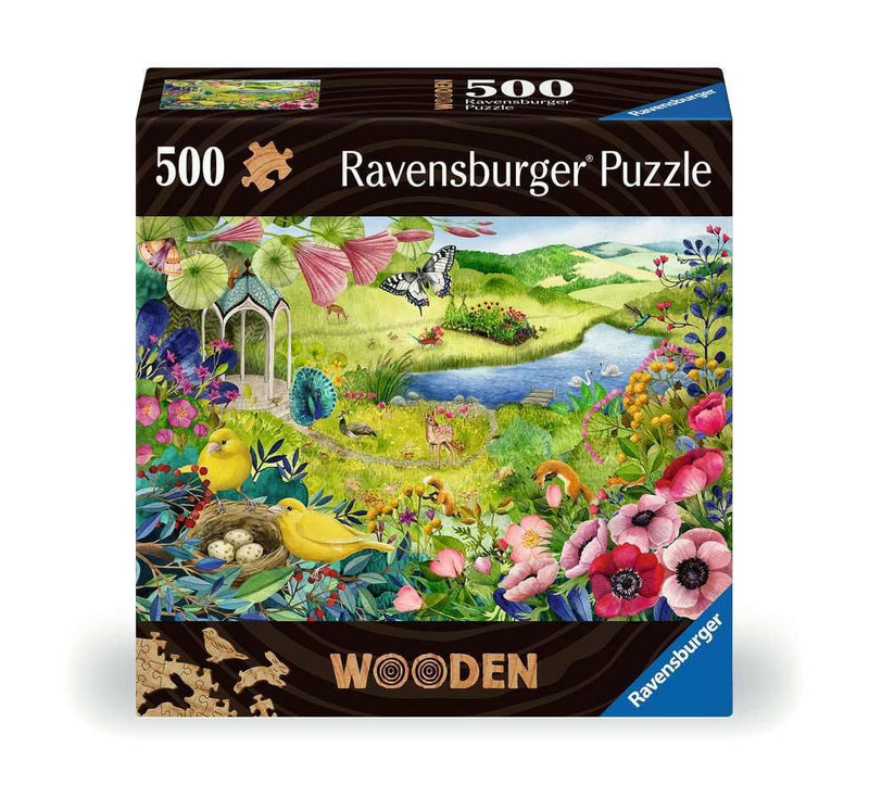Ravensburger Wooden Jigsaw Puzzle for Adults and Kids Age 14 Years Up - Wildlife Garden 500 Pieces