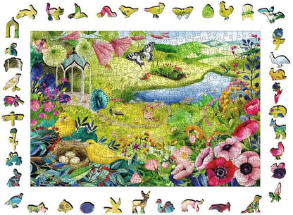 Ravensburger Wooden Jigsaw Puzzle for Adults and Kids Age 14 Years Up - Wildlife Garden 500 Pieces