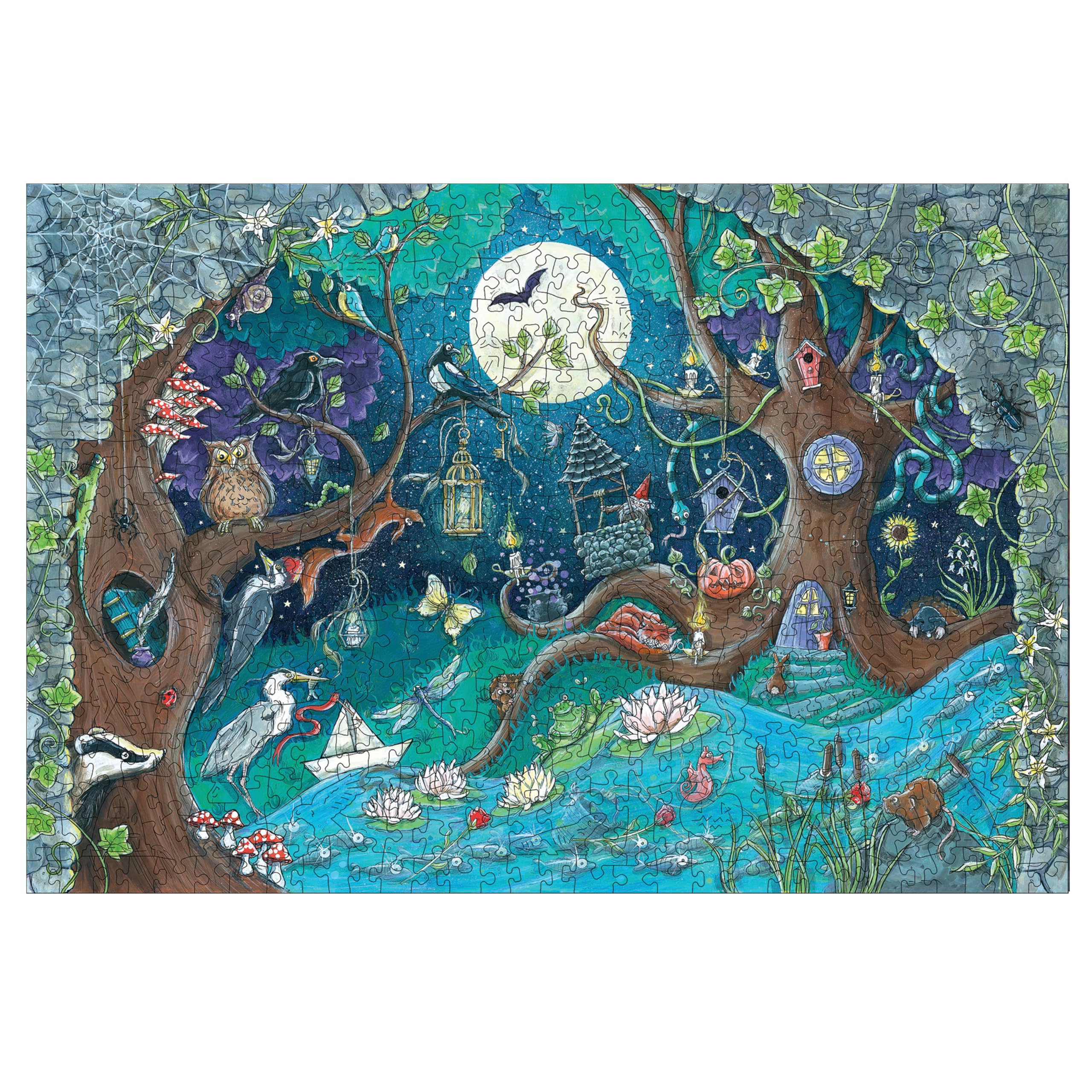Ravensburger Wooden Jigsaw Puzzle for Adults and Kids Age 14 Years Up - Fantasy Forest 500 Pieces