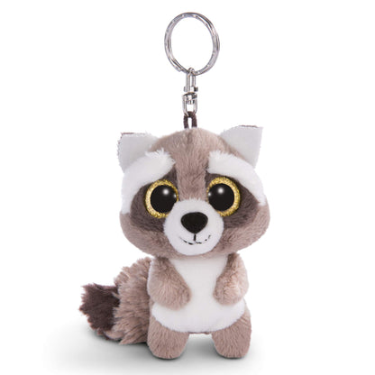 NICI 45550 Glubschis Schlüsselanhänger Waschbär Clooney 9cm Keyring Racoon, Animal Print, Colour: Pink/White, 9 cm