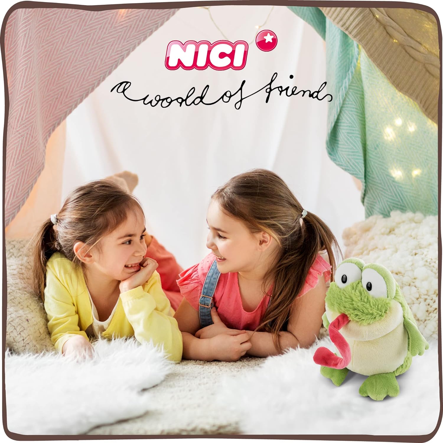 NICI 47614 Soft Frog 25 cm – Sustainable Cuddly Toys for Girls, Boys & Babies – Fluffy Stuffed Playing, Collecting & Cuddling – Cosy Plush Animals, Green