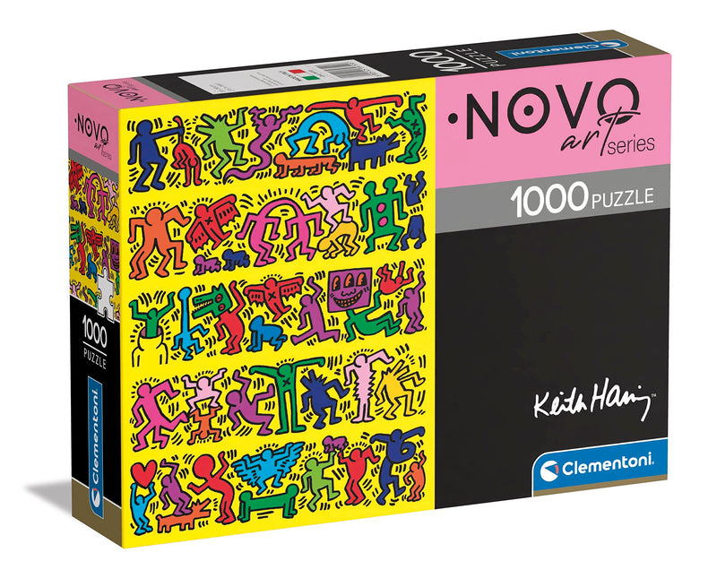 Clementoni 39755 Novo Art Series-Keith Haring, Puzzle 1000 Teile Für Erwachsene Und Kinder 10 Jahren, Geschicklichkeitsspiel Für Die Ganze Familie, Mehrfarbig