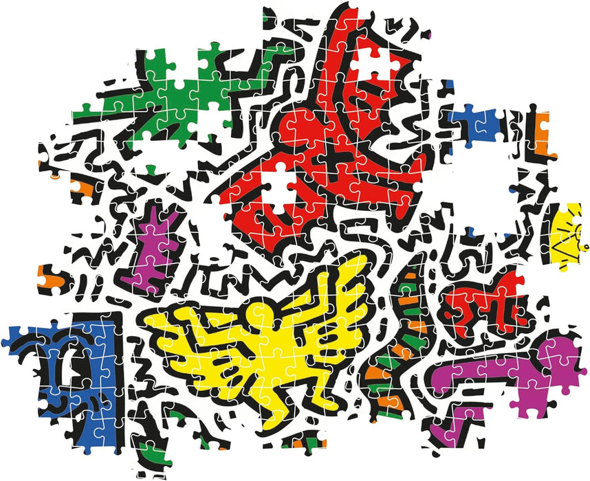 Clementoni-Puzzle Adulto 1000 Piezas Keith Haring-Blanco-Compact-Desde 14 años (39756)
