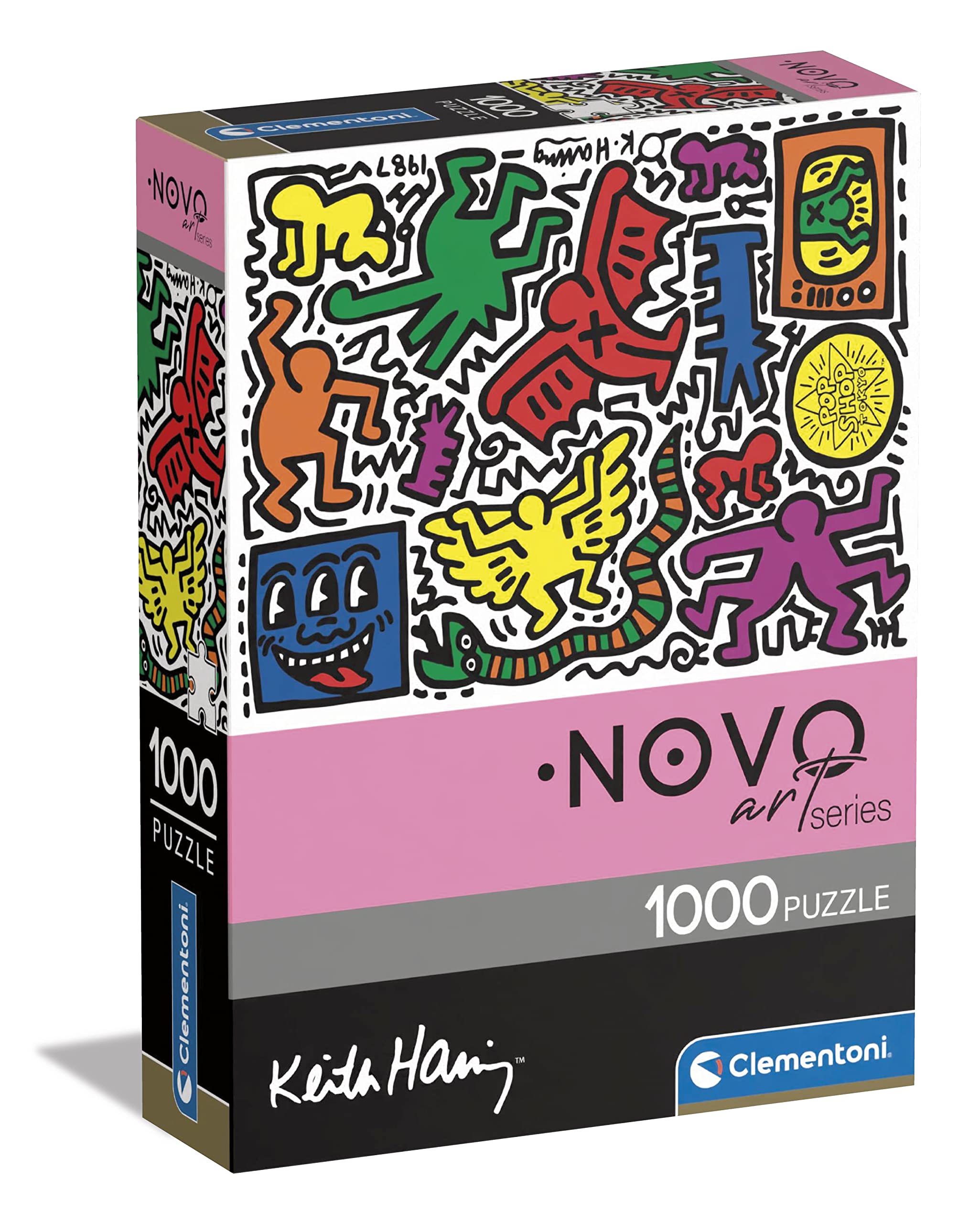 Clementoni-Puzzle Adulto 1000 Piezas Keith Haring-Blanco-Compact-Desde 14 años (39756)