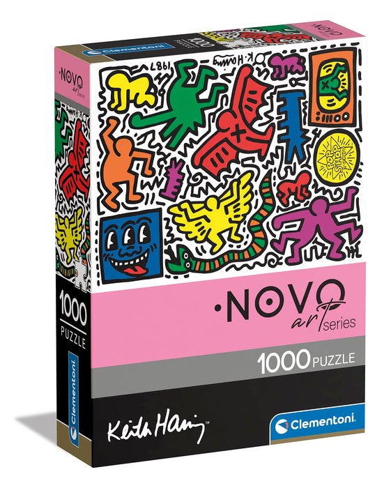 Clementoni-Puzzle Adulto 1000 Piezas Keith Haring-Blanco-Compact-Desde 14 años (39756)