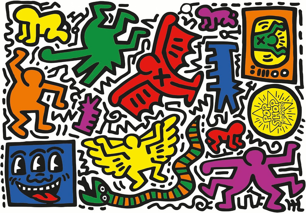 Clementoni-Puzzle Adulto 1000 Piezas Keith Haring-Blanco-Compact-Desde 14 años (39756)