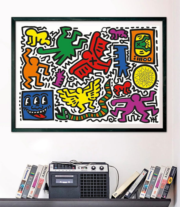 Clementoni-Puzzle Adulto 1000 Piezas Keith Haring-Blanco-Compact-Desde 14 años (39756)