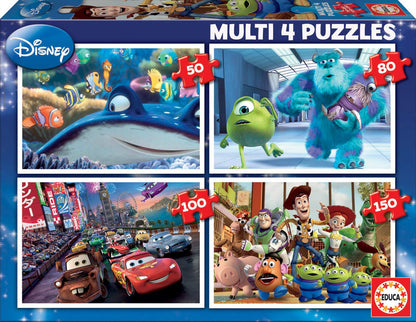 Educa - Pixar, 50-150-delige puzzelset voor kinderen vanaf 5 jaar, Disney, Monster AG, Findet Nemo, Cars, Toy Story (15615