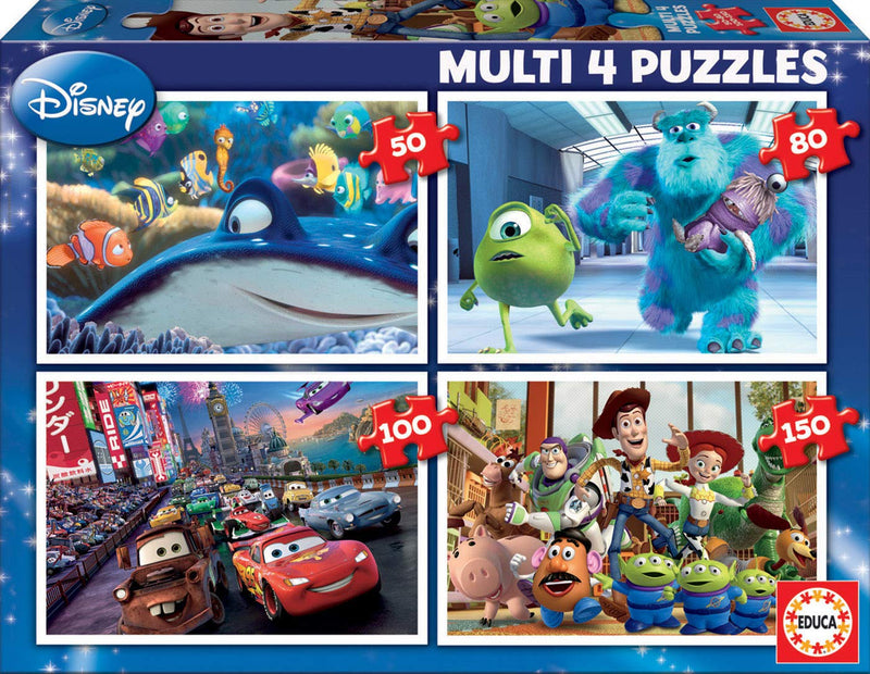Educa - Pixar, 50-150-delige puzzelset voor kinderen vanaf 5 jaar, Disney, Monster AG, Findet Nemo, Cars, Toy Story (15615