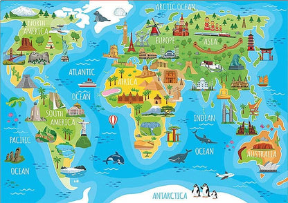 Educa 18116 World map Monuments Puzzle, 150 Pieces, multicoloured Mundi Monuments Map
