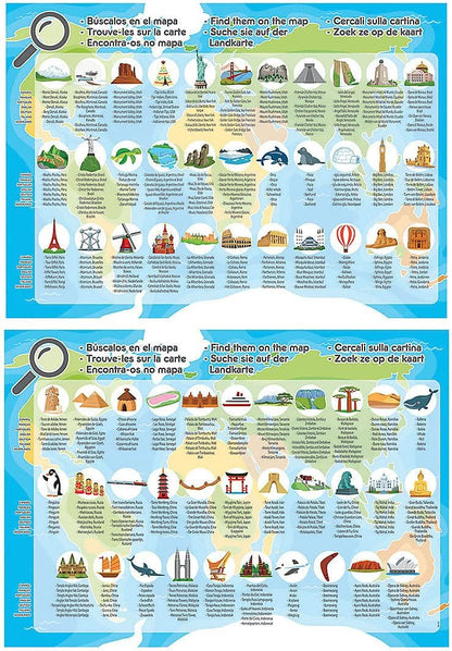 Educa 18116 World map Monuments Puzzle, 150 Pieces, multicoloured Mundi Monuments Map