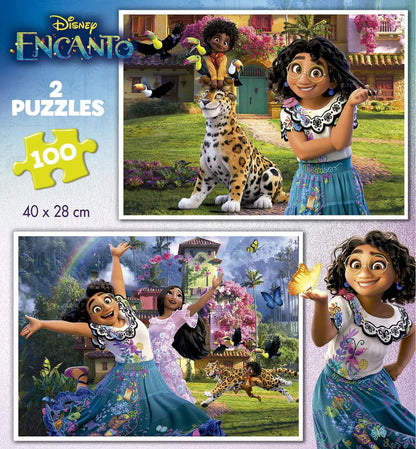 Educa - Puzzle 100 Teile | Disney Encanto, 2x100 Teile Puzzle für Kinder ab 6 Jahren (19201