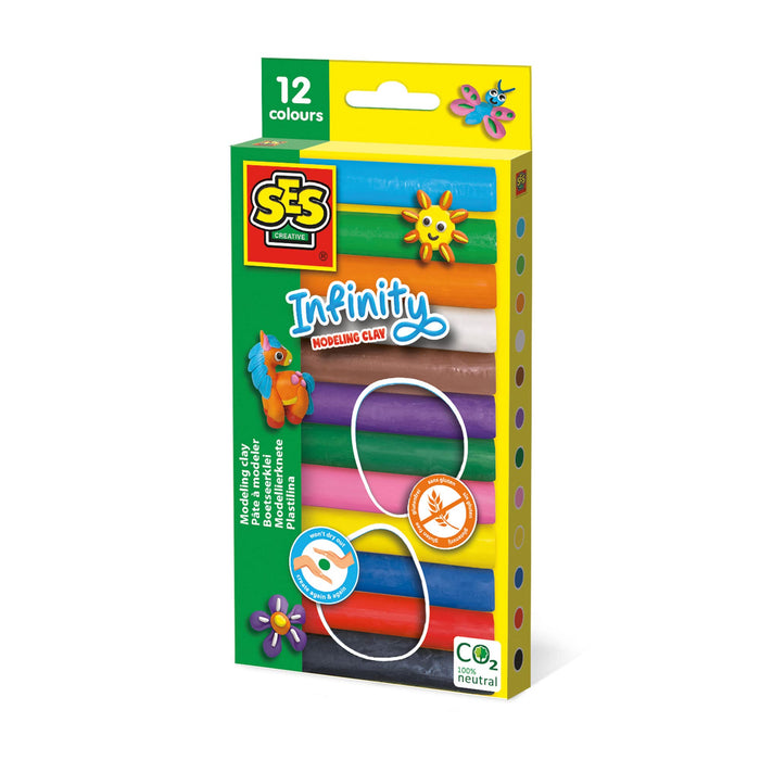 SES Creative 00406 Infinity Modeling clay-12 Pack (180gr