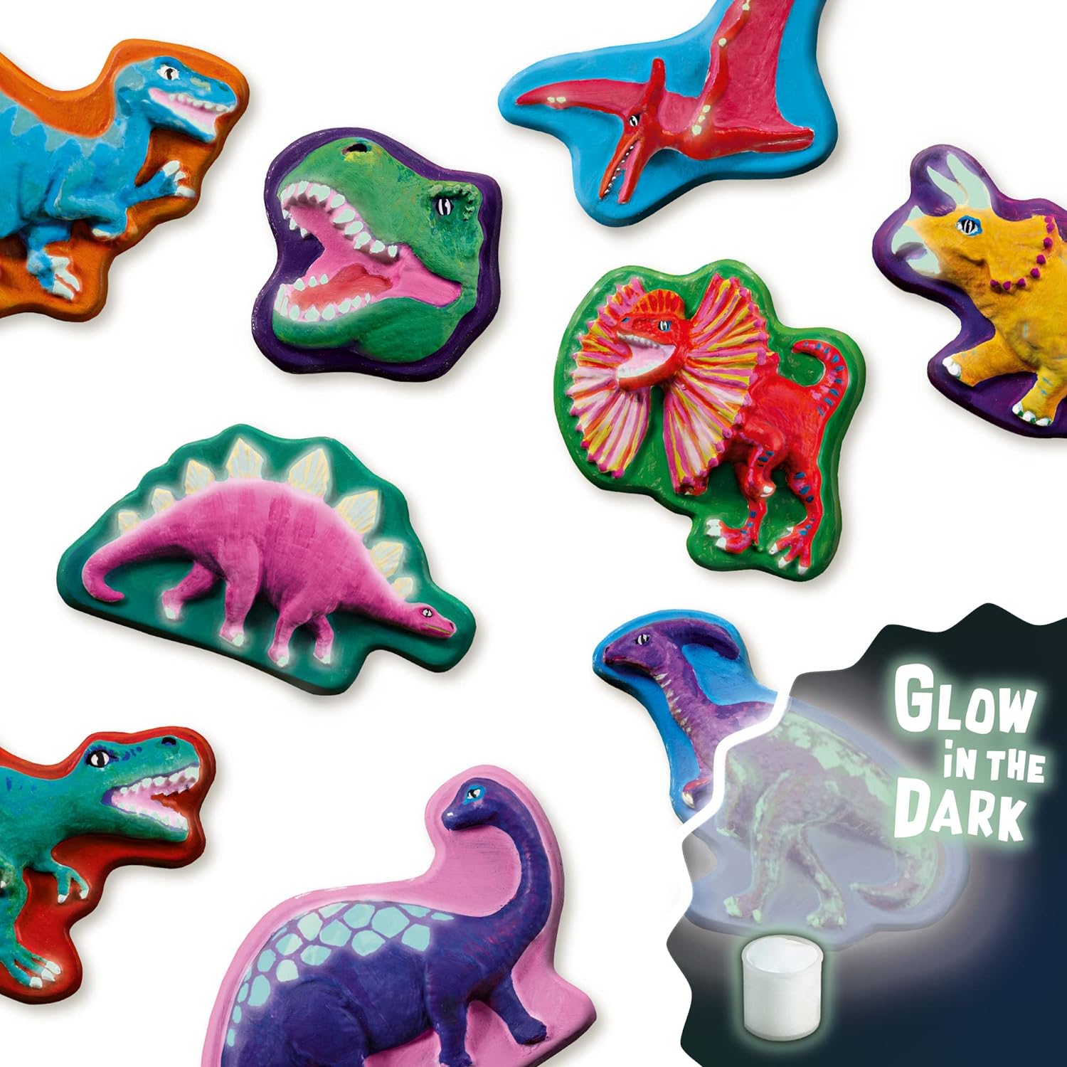 SES Creative 01292 Gips Gießen Dino-Fantasie, Dinosaurier Bastelset für Kinder