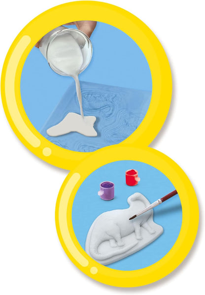 SES Creative 01292 Gips Gießen Dino-Fantasie, Dinosaurier Bastelset für Kinder