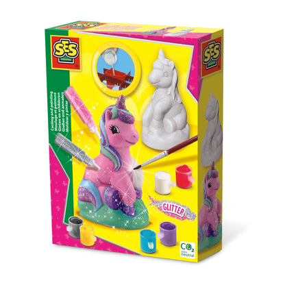SES Creative 01299 Casting and painting - Unicorn - Casting plaster in 3D; Quick-drying plaster; The detailed mould yields excellent results; Encourages creativity; Age 5+