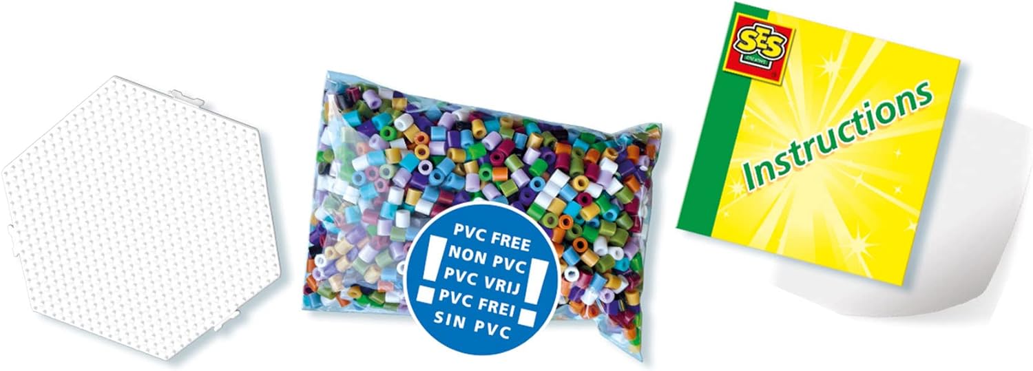SES Creative 6202 - Iron on Beads - Dino World - Fusible Beads Ironing Beads, Mutiple