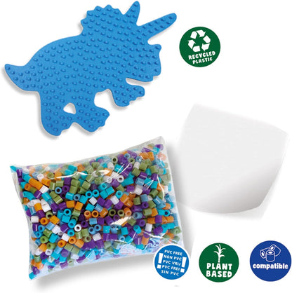 SES Creative 6405 - Green Beedz - Iron on Beads Set Triceratops Dino