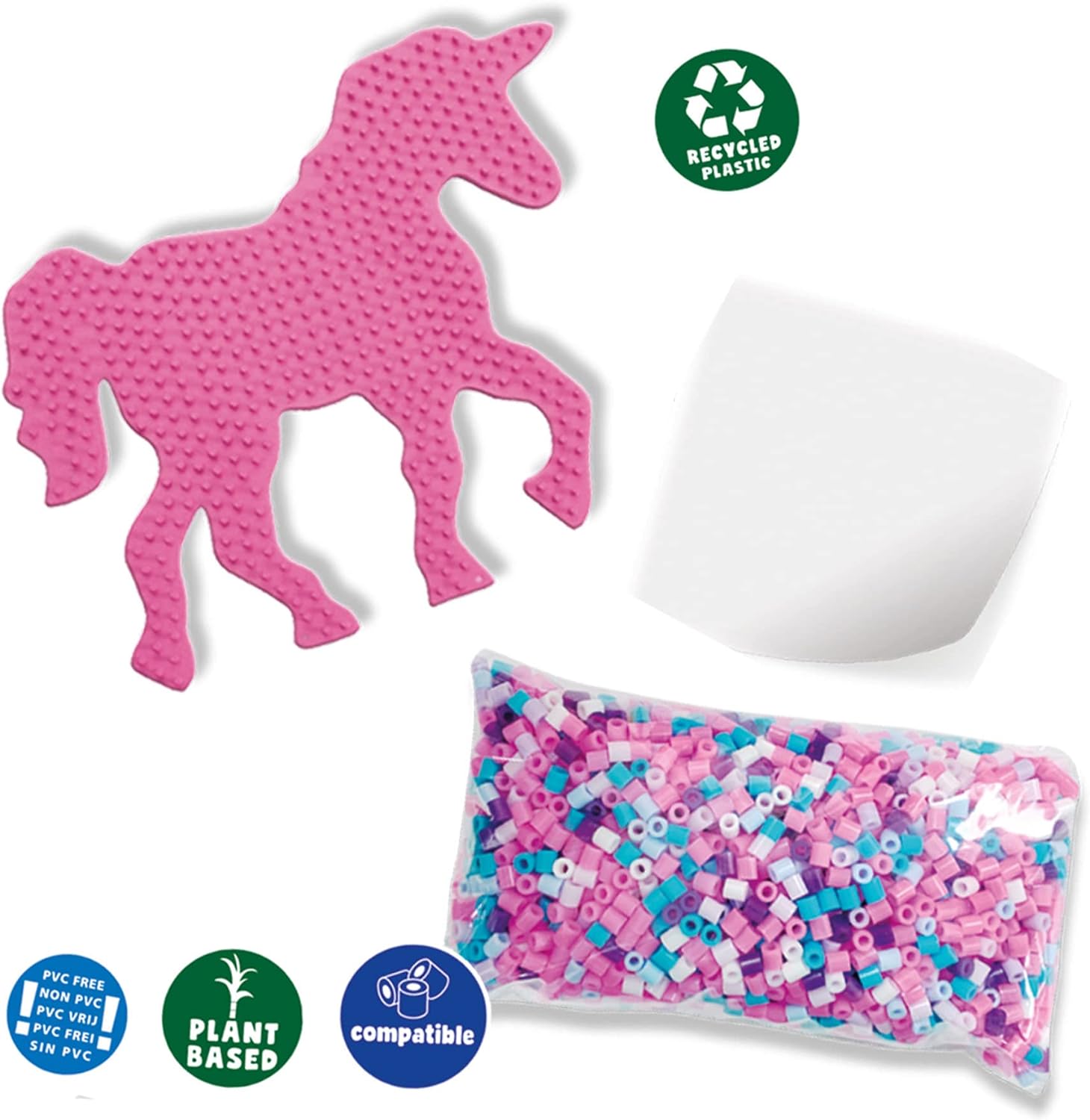 SES Creative 06406 Green Beedz-Iron on Beads Set Unicorn, Multi, One Size