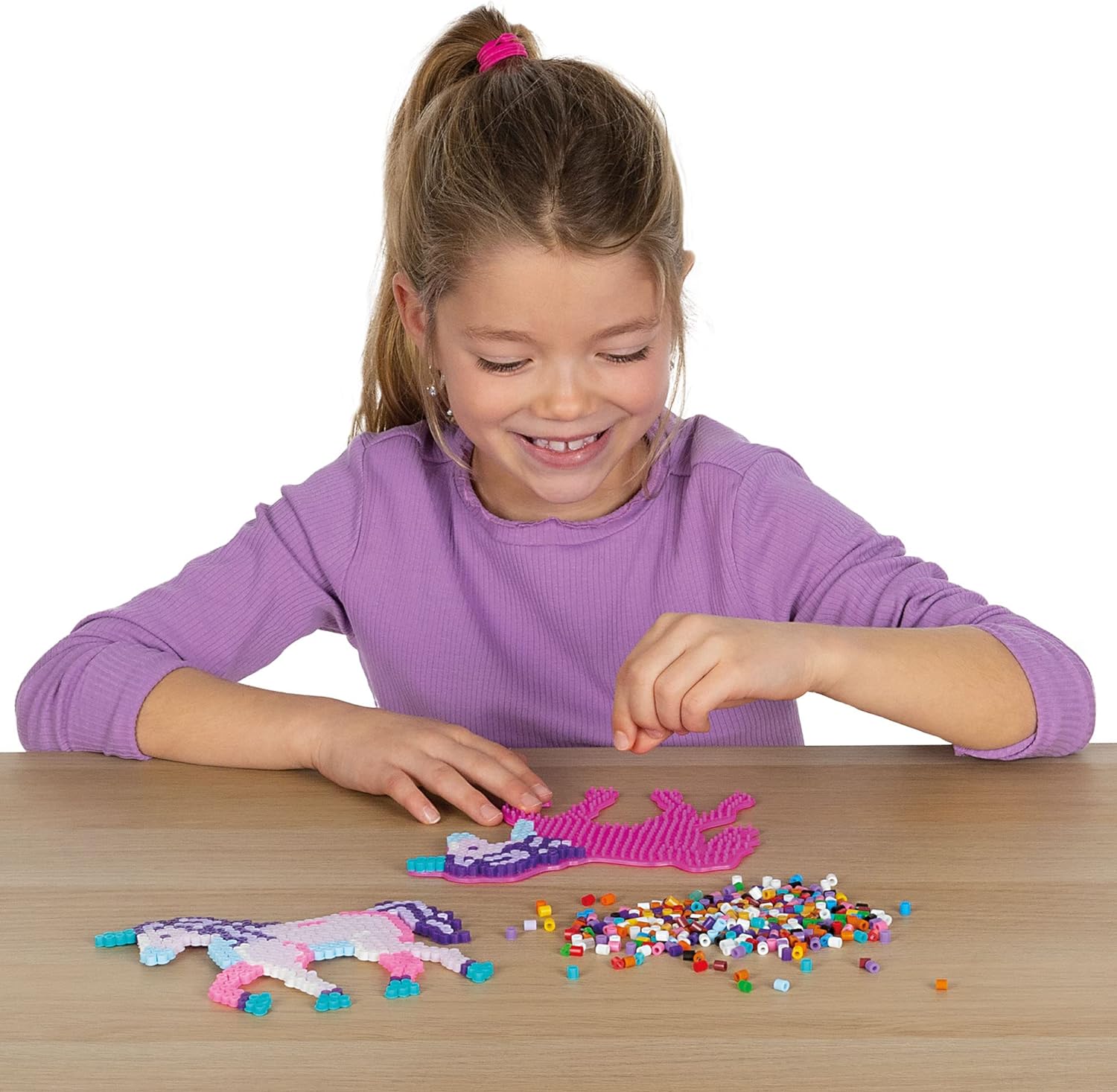 SES Creative 06406 Green Beedz-Iron on Beads Set Unicorn, Multi, One Size