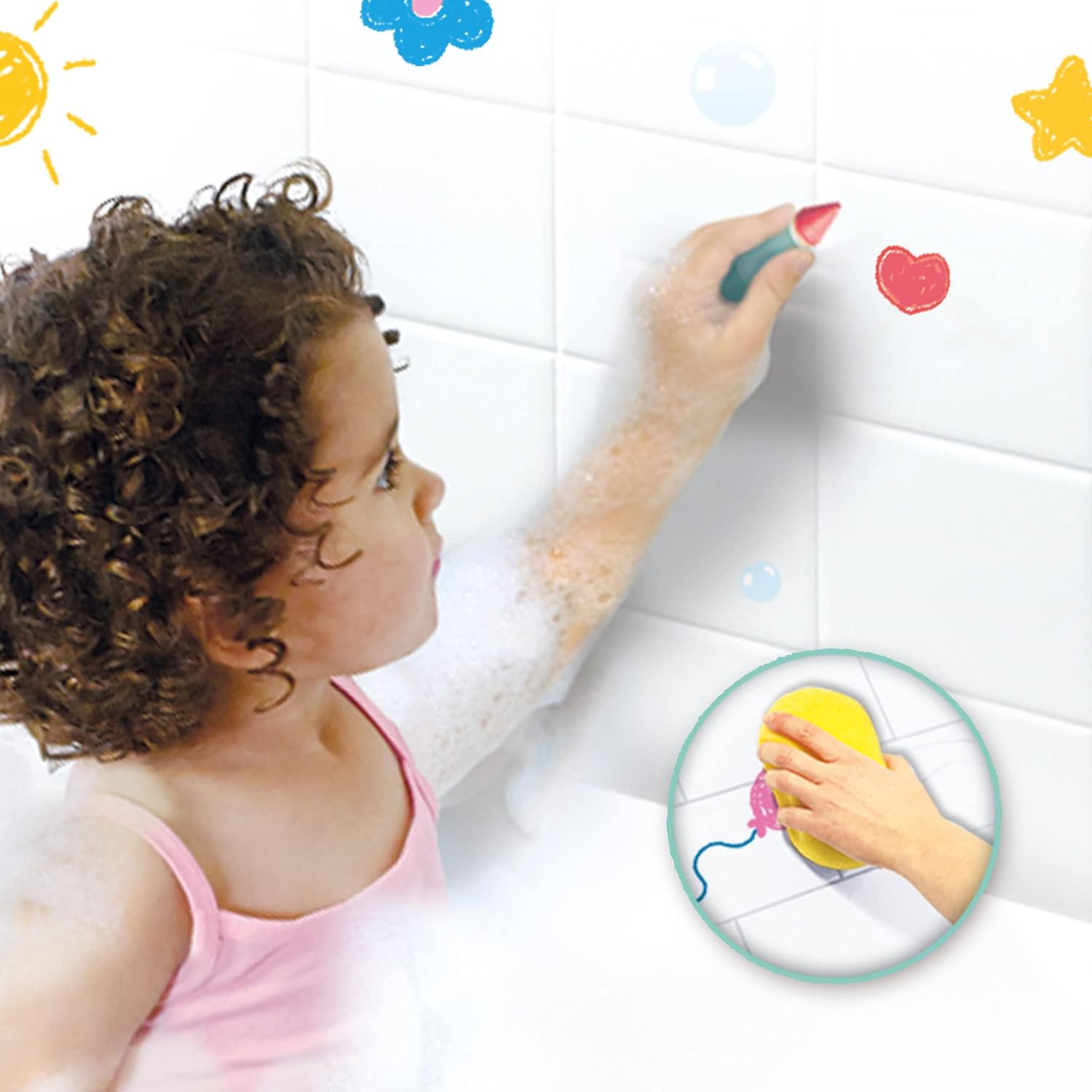 SES Creative 13050, Wasserfestes Malspielzeug für Kinder ab 24 Monate Badewannen-Malstifte