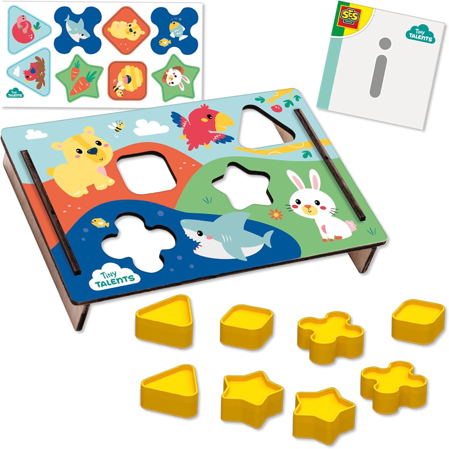 SES Creative 13131 Tiere Formsortier-Puzzle, Mehrfarbig, Small