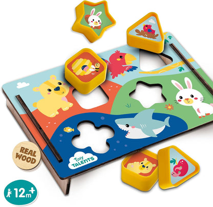 SES Creative 13131 Tiere Formsortier-Puzzle, Mehrfarbig, Small