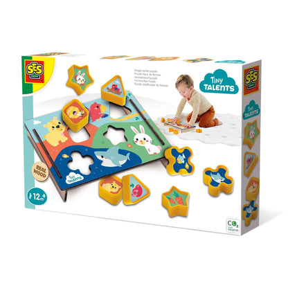 SES Creative 13131 Tiere Formsortier-Puzzle, Mehrfarbig, Small