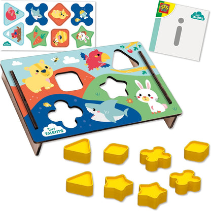 SES Creative 13131 Tiere Formsortier-Puzzle, Mehrfarbig, Small
