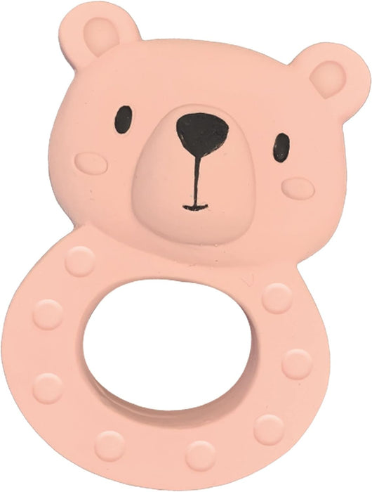 SES Creative 13162 Teether Bo Bear - 100% Natural rubber - 100% natural rubber; Safe and soft (non-toxic) material and paint; Easy to Grip and handle for little hands; Age 3m+