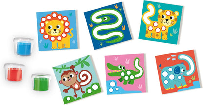 SES Creative 14435 My first Knetaufgabenkarten Tiere, Lernspiel mit Knete für Kleinkinder, ab 1 Jahr
