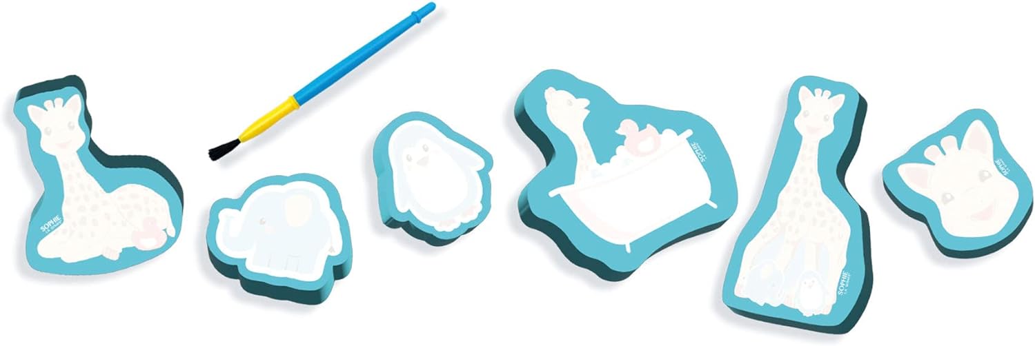 SES Creative 14499 Sophie la girafe - Colouring in the bath with water - Special safe brush, This line enables the very youngest children, Age 12M+ painting bath