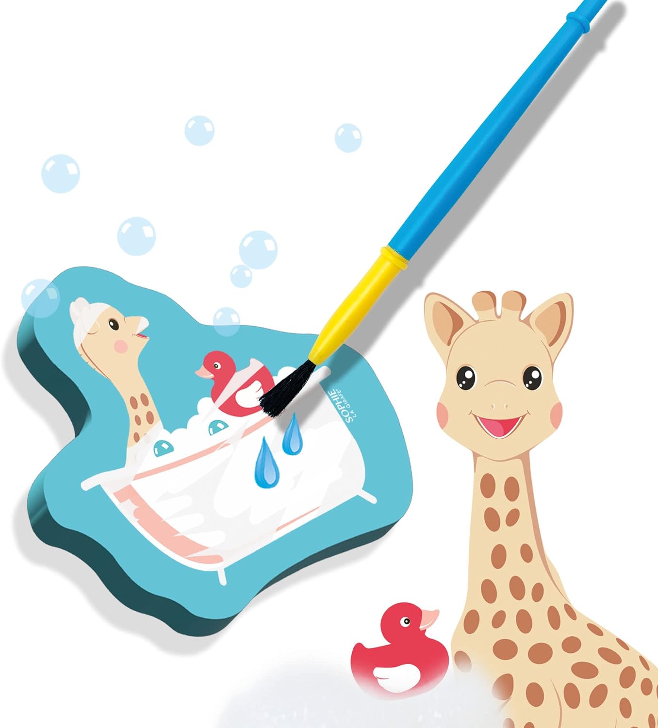 SES Creative 14499 Sophie la girafe - Colouring in the bath with water - Special safe brush, This line enables the very youngest children, Age 12M+ painting bath