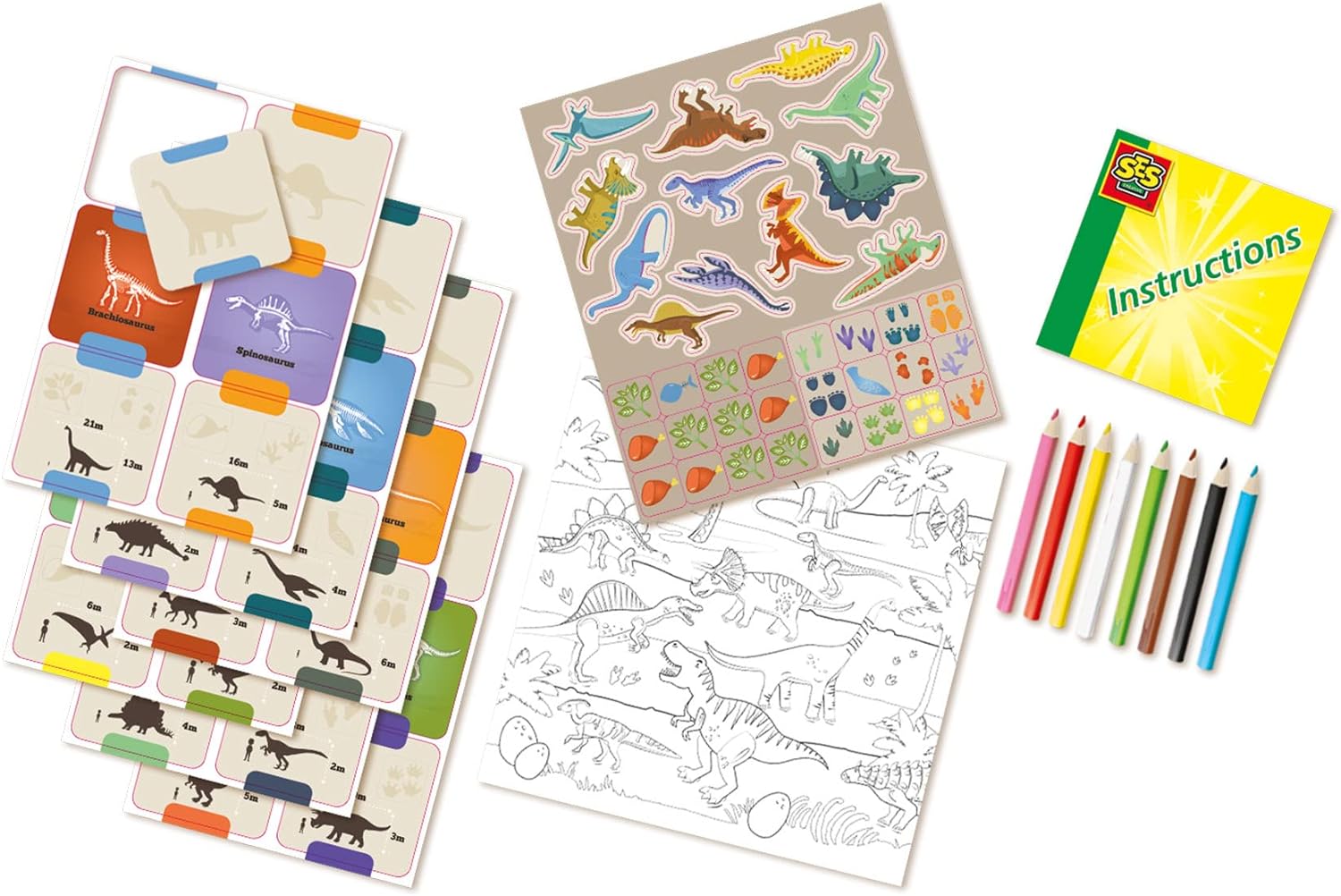 SES Creative- Aprendo sobre los Dinosaurios, Multicolor, Medium (14630