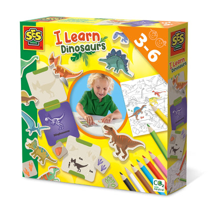 SES Creative- Aprendo sobre los Dinosaurios, Multicolor, Medium (14630