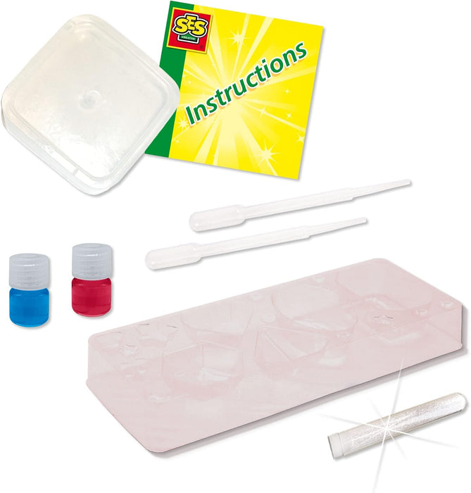 SES Creative 14765 Making Galaxy Soaps - Create Soaps in Different Shapes; You can Mix Colours; Stimulates Creativity; Glitter Included That give Your Soaps a Magical Appearance; Age 7+