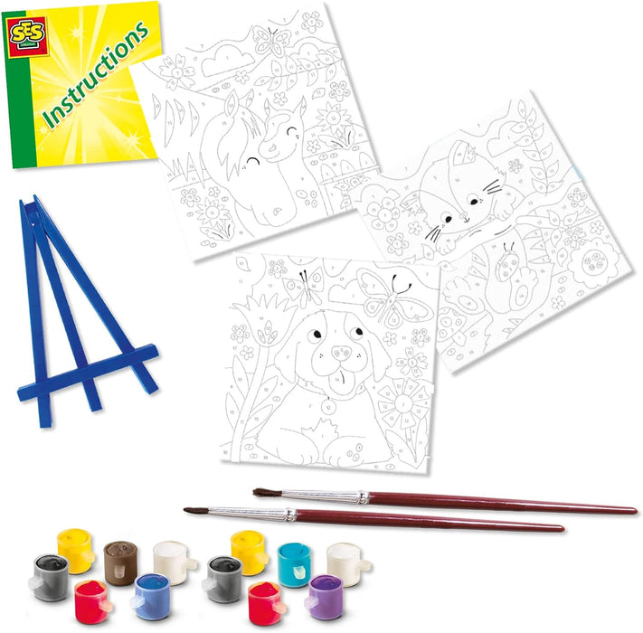 SES Creative Painting by Numbers Canvas - Pets 3X painting numbers Pets