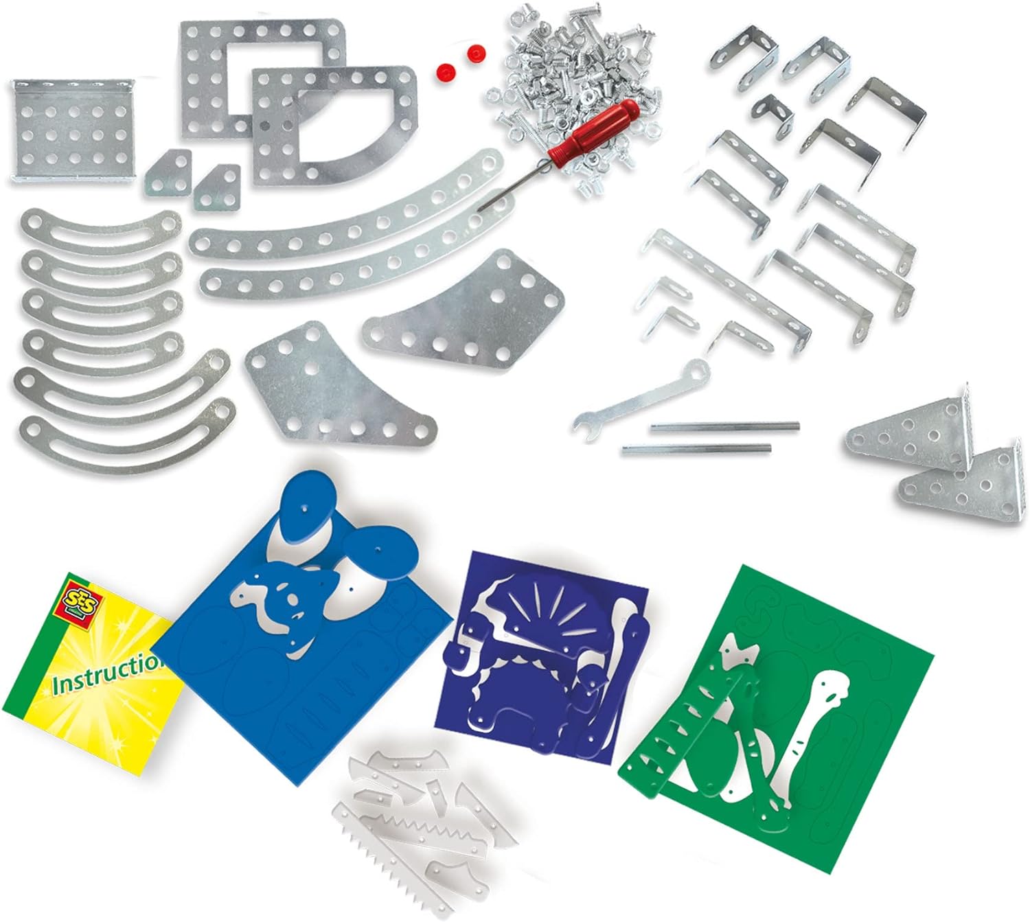 SES Creative 14950 - Metal Dinosaur Construction Set - Triceratops and Spinosaurus